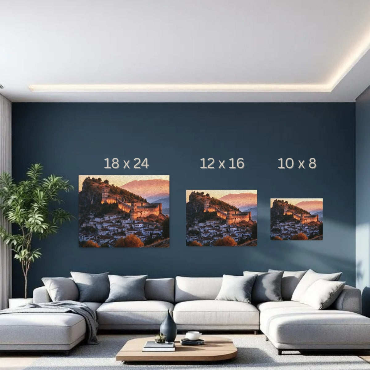 Berat, Albania | Berat Castle Hillside Old Town | Original Series Gallery Canvas detail
