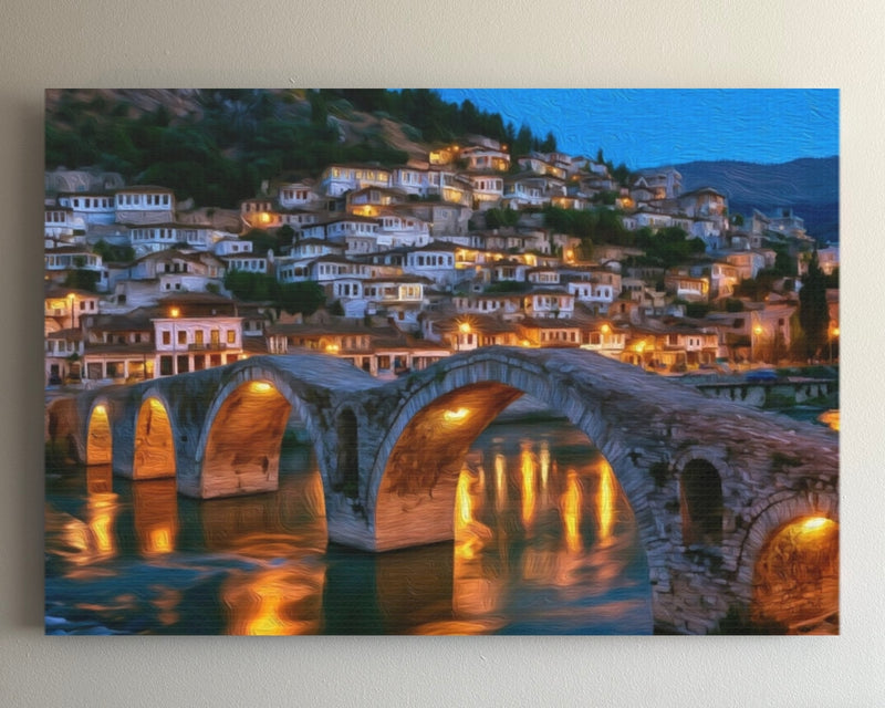 Gorica Bridge At Dusk — Berat, Albania