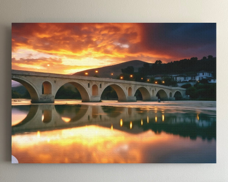 Gorica Bridge Drin River — Berat, Albania