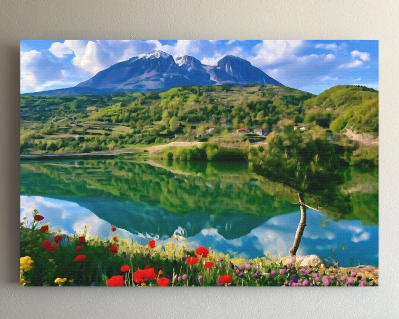 Berat Lake Mountain Panorama — Berat, Albania