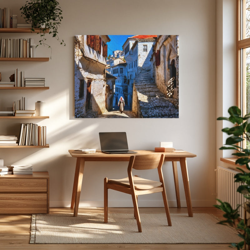 Berat, Albania | Berat Old Town Cobblestone Alley | Original Series Gallery Canvas