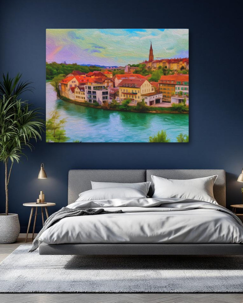 Bern, Switzerland | Aare River Old Town | Original Series Gallery Canvas detail