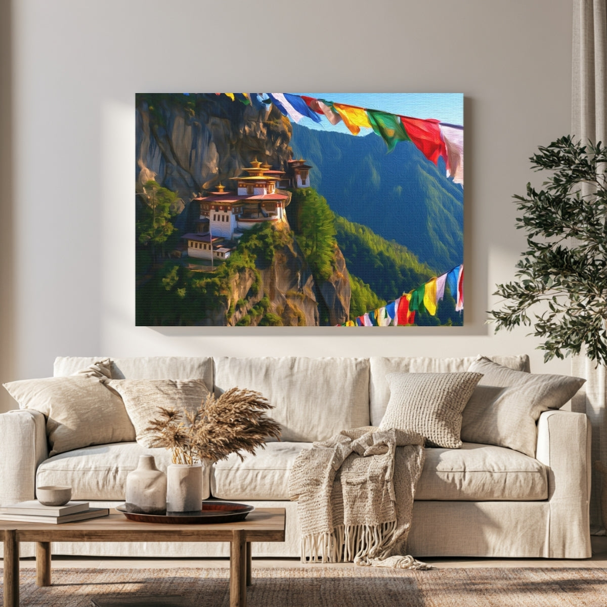 Tigers Nest Cliff Monastery — Bhutan Paro Valley, view 1