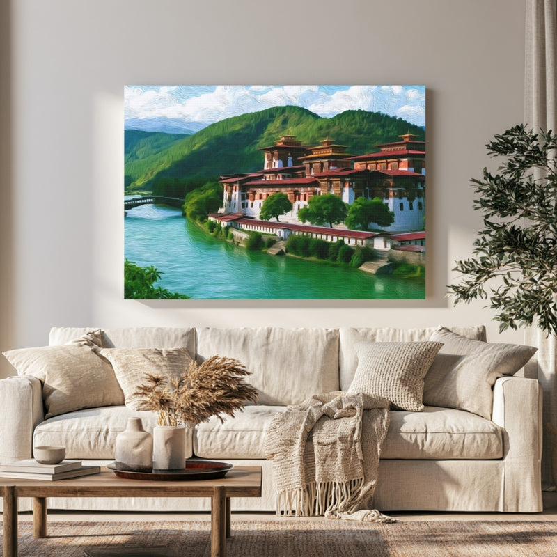 Punakha Dzong Monastery in a room — Bhutan Paro Valley