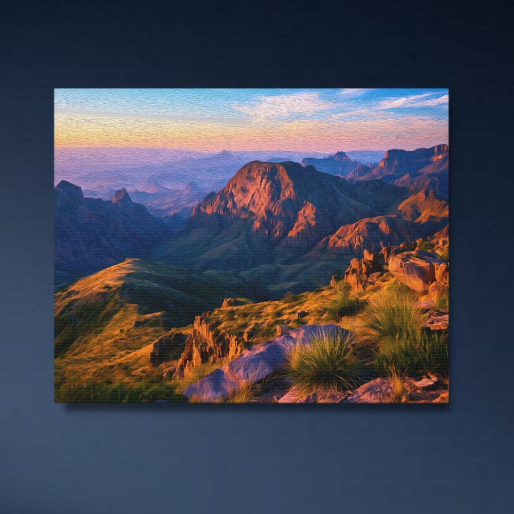 Big Bend National Park, Texas | Chisos Mountains Sunset View | Original Series Gallery Canvas detail
