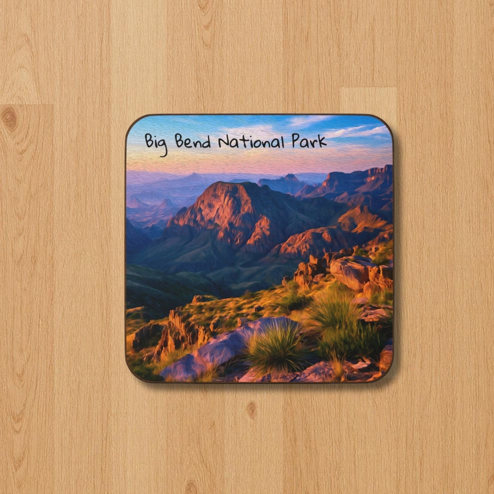 Big Bend National Park, Texas | Chisos Mountains Sunset View | Original Series Hardboard Coaster