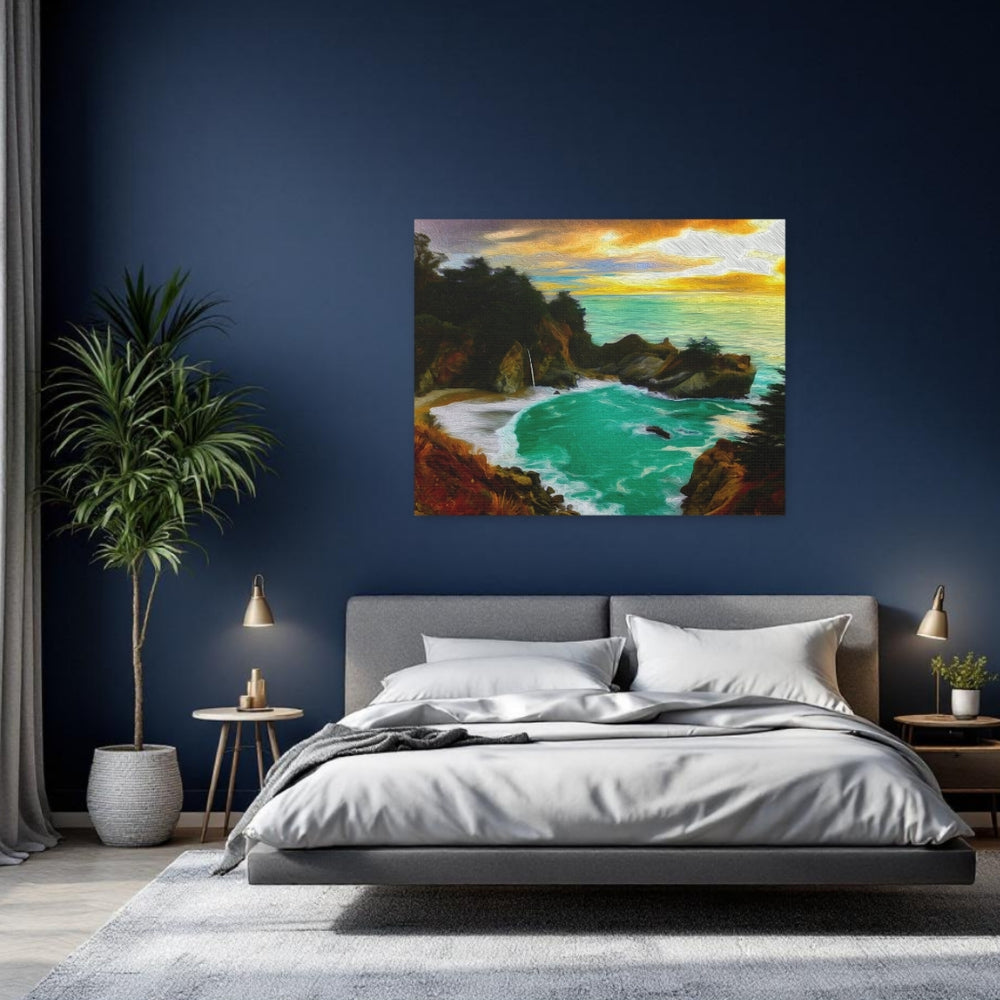 Big Sur, California | McWay Falls Coastal Cove | Original Series Gallery Canvas detail