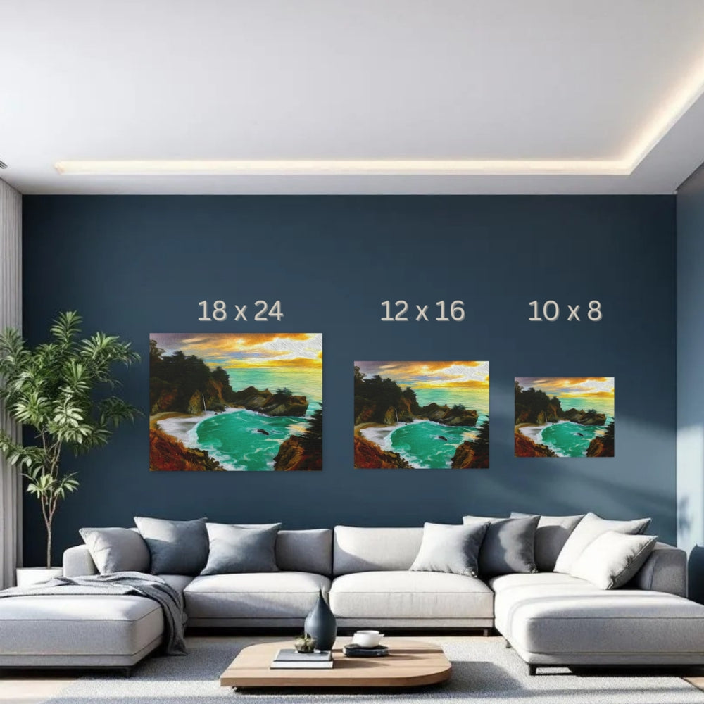 Big Sur, California | McWay Falls Coastal Cove | Original Series Gallery Canvas detail