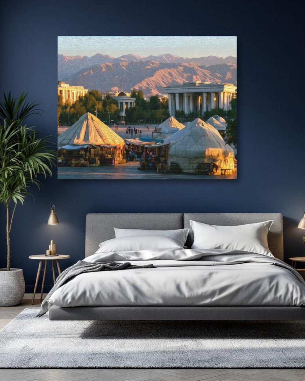 Bishkek, Kyrgyzstan | Yurts at Ala-Too Square | Original Series Gallery Canvas detail