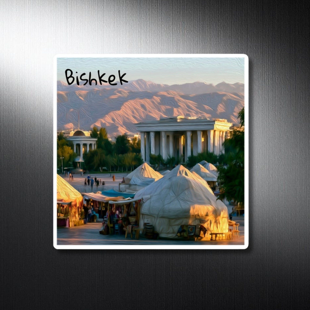 Bishkek, Kyrgyzstan | Yurts at Ala-Too Square | Original Series Decorative Magnet
