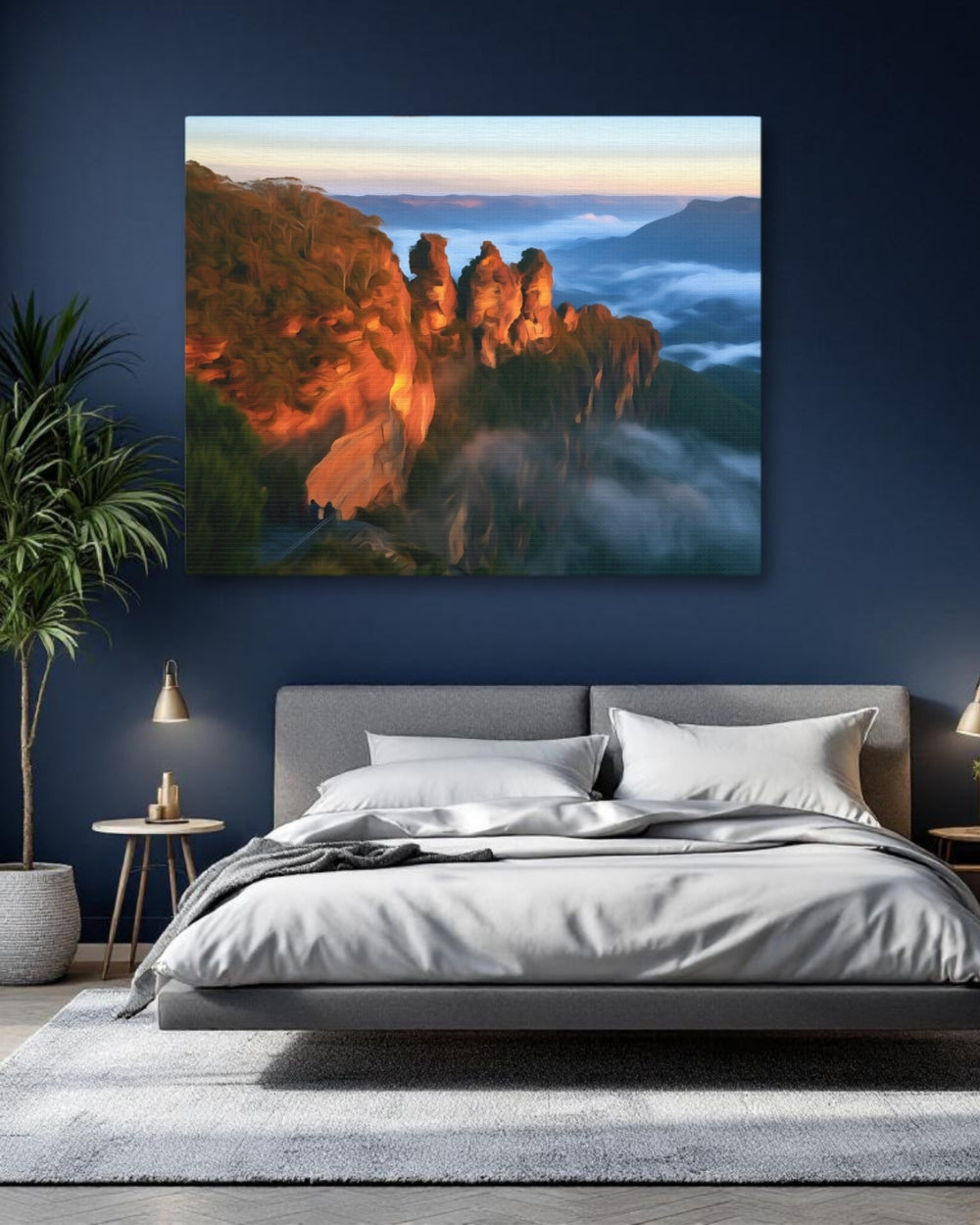 Blue Mountains, Australia | Three Sisters Misty Dawn | Original Series Gallery Canvas detail
