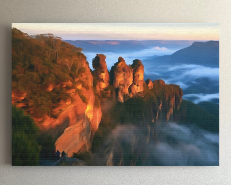 Three Sisters Misty Dawn — Blue Mountains, Australia
