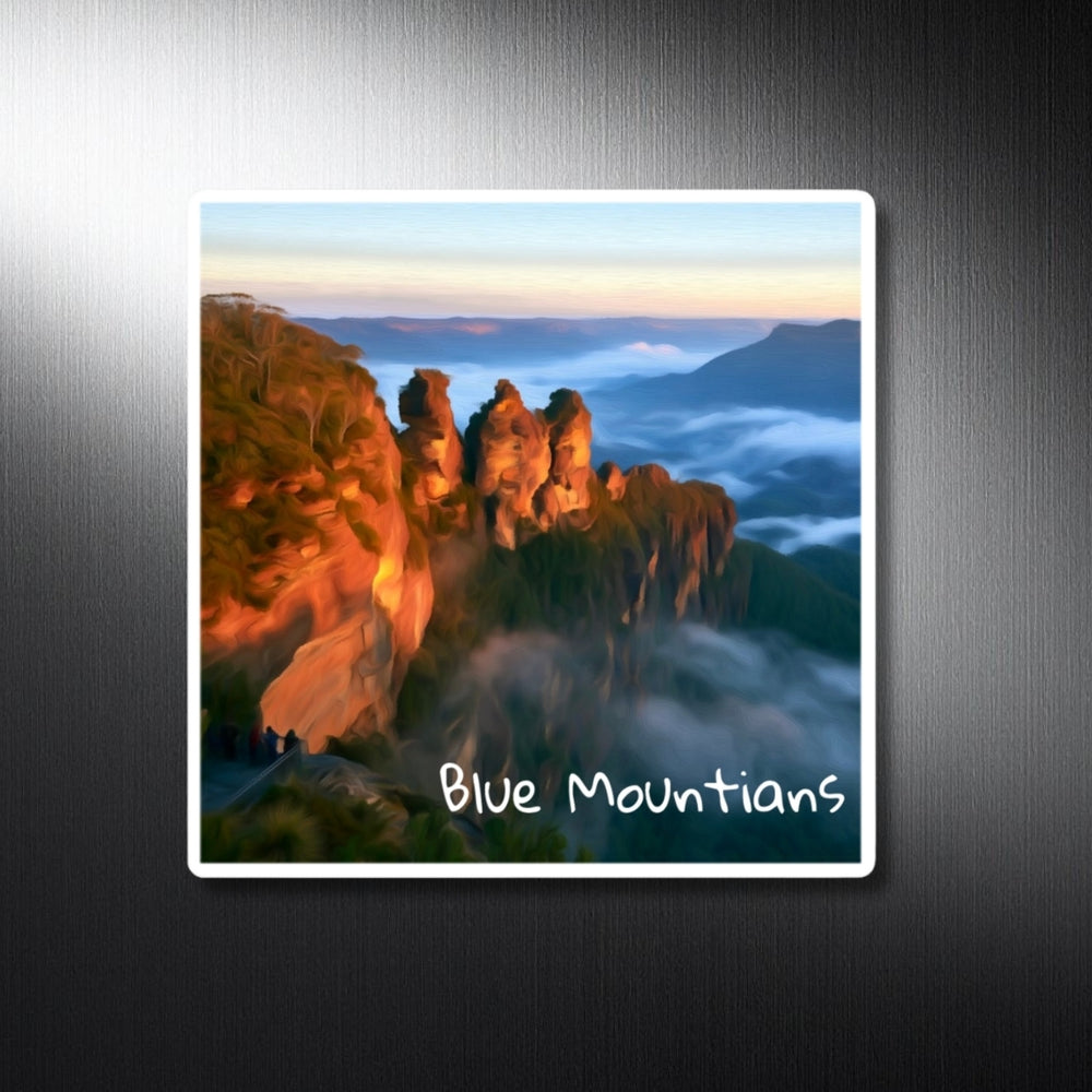 Blue Mountains, Australia | Three Sisters Misty Dawn | Original Series Decorative Magnet
