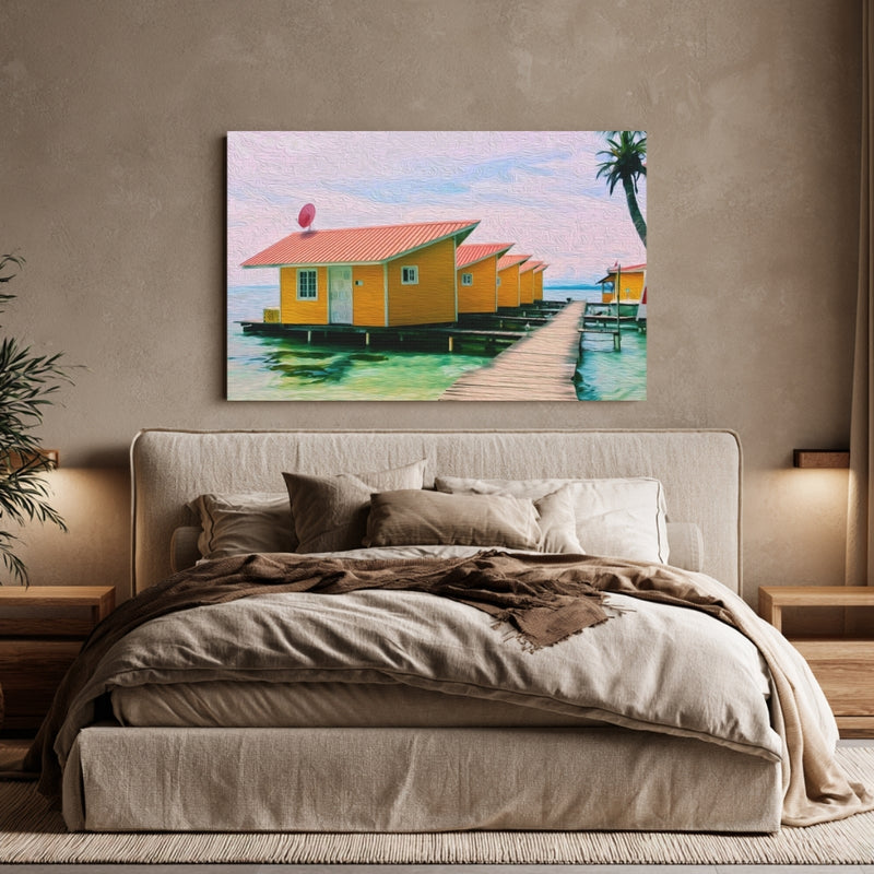 Yellow Overwater Bungalows Boardwalk — Bocas del Toro, Panama, view 6