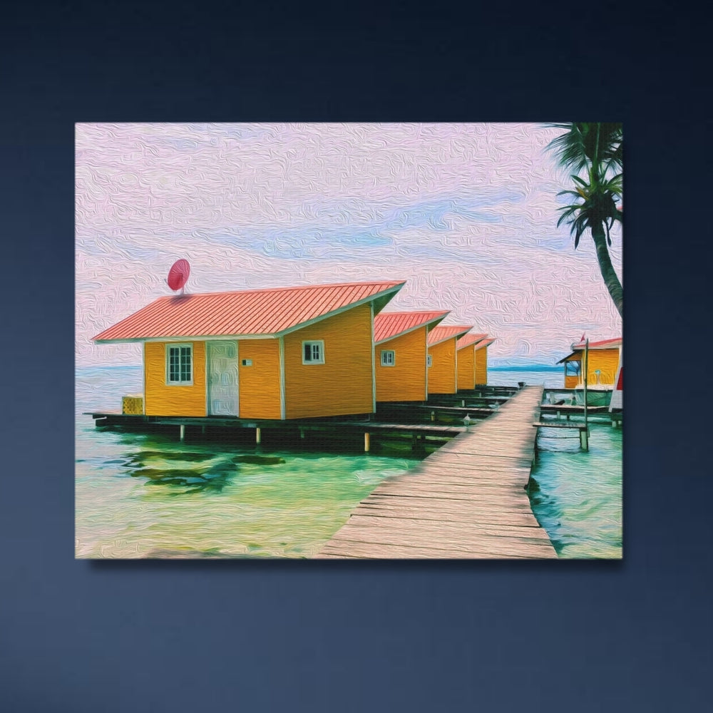 Bocas del Toro, Panama | Overwater Bungalows Tropical Paradise | Original Series Gallery Canvas detail