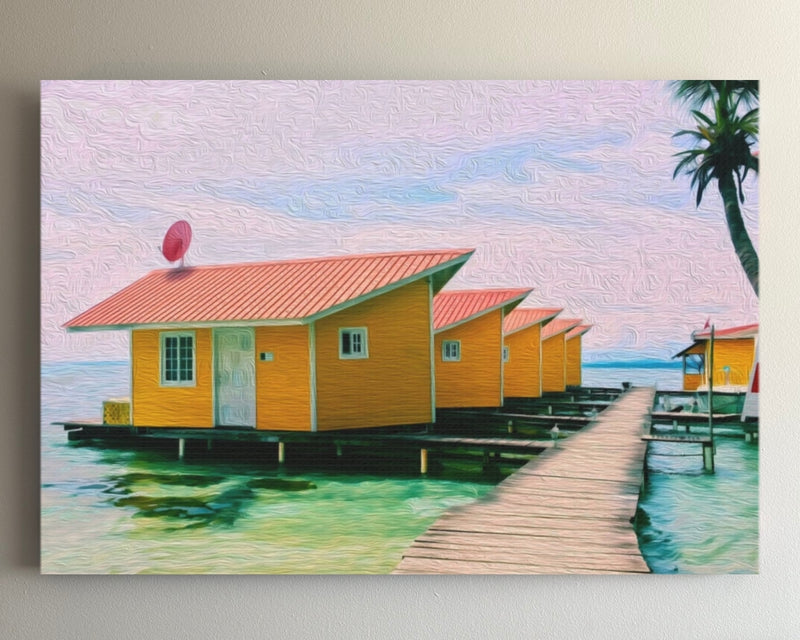 Yellow Overwater Bungalows Boardwalk — Bocas del Toro, Panama
