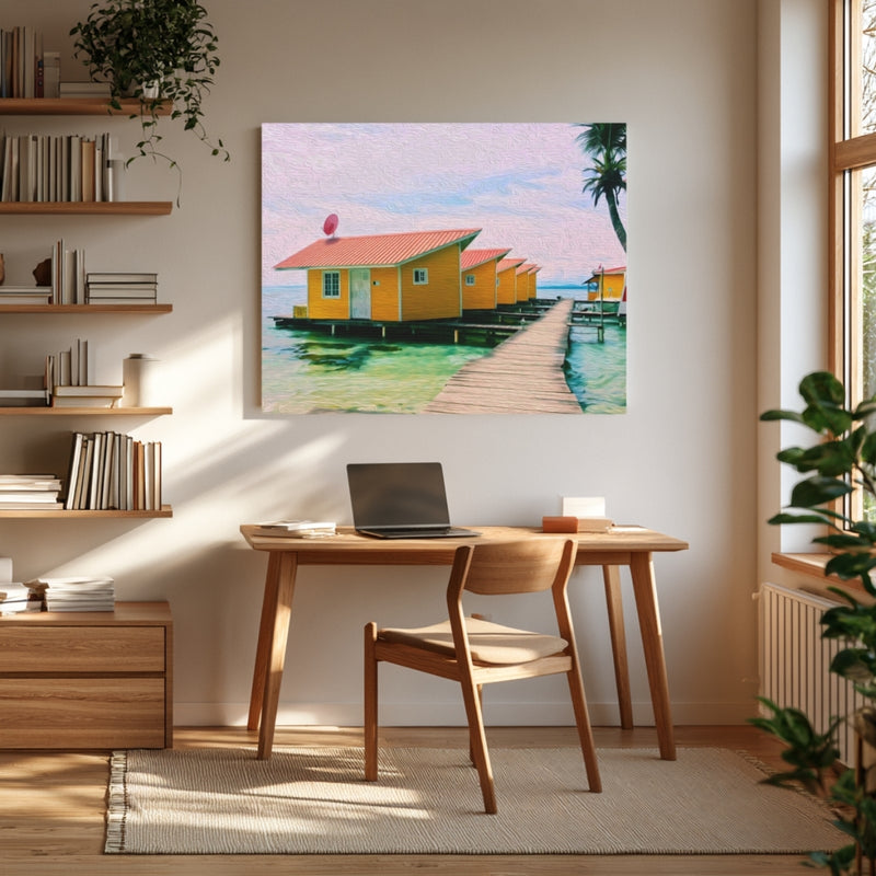 Yellow Overwater Bungalows Boardwalk — Bocas del Toro, Panama, view 4