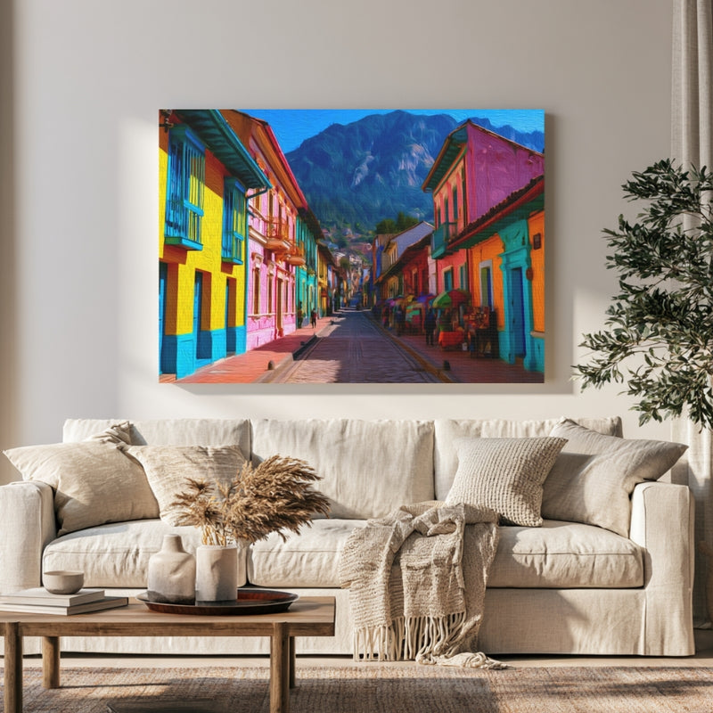 La Candelaria Cobblestone Street — Bogotá, Colombia, view 1