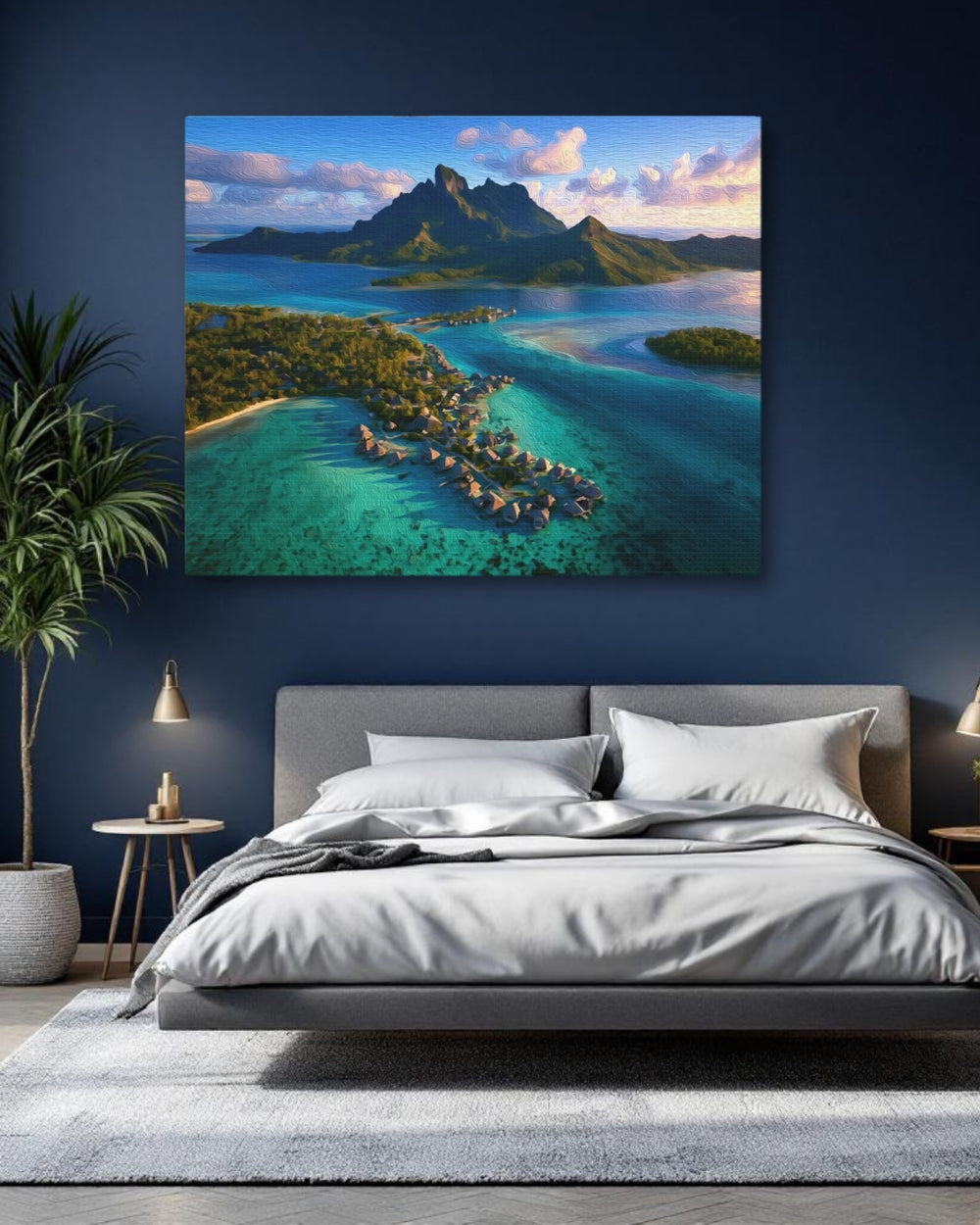 Bora Bora, French Polynesia | Tropical Overwater Bungalow Lagoon | Original Series Gallery Canvas detail