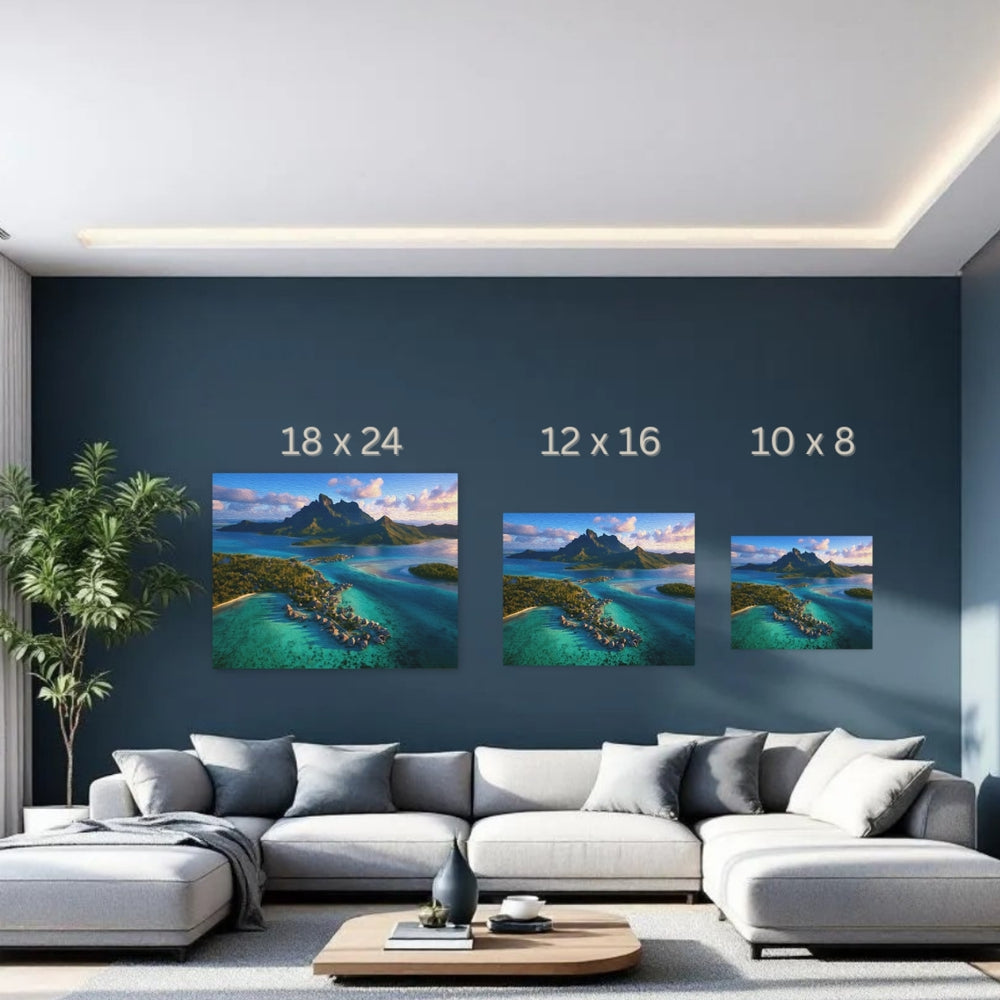 Bora Bora, French Polynesia | Tropical Overwater Bungalow Lagoon | Original Series Gallery Canvas detail