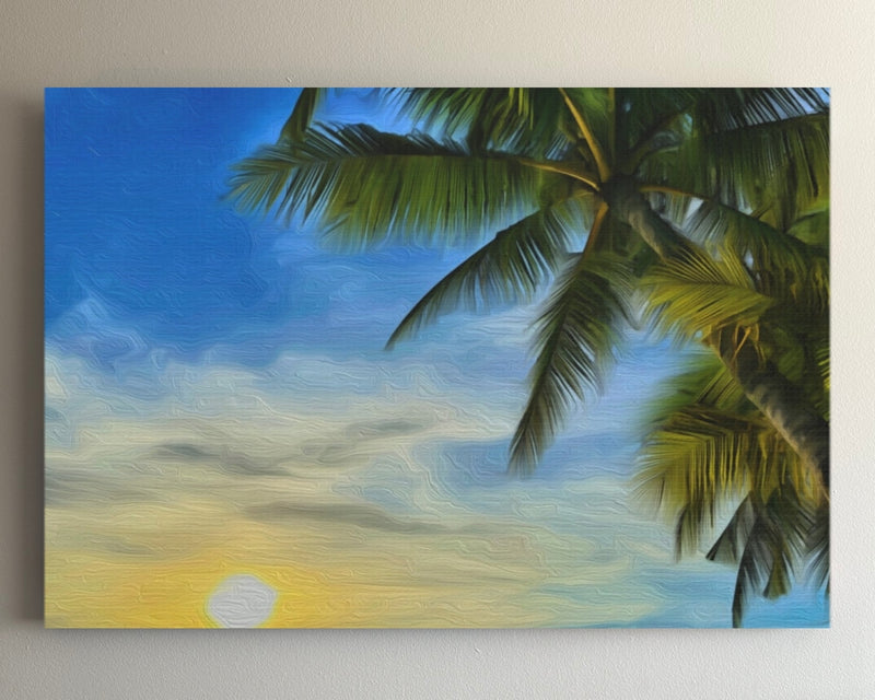 Tropical Sunset Palm Beach — Boracay, Philippines