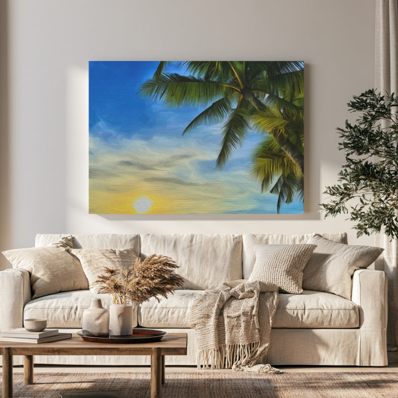 Tropical Sunset Palm Beach — Boracay, Philippines, view 1
