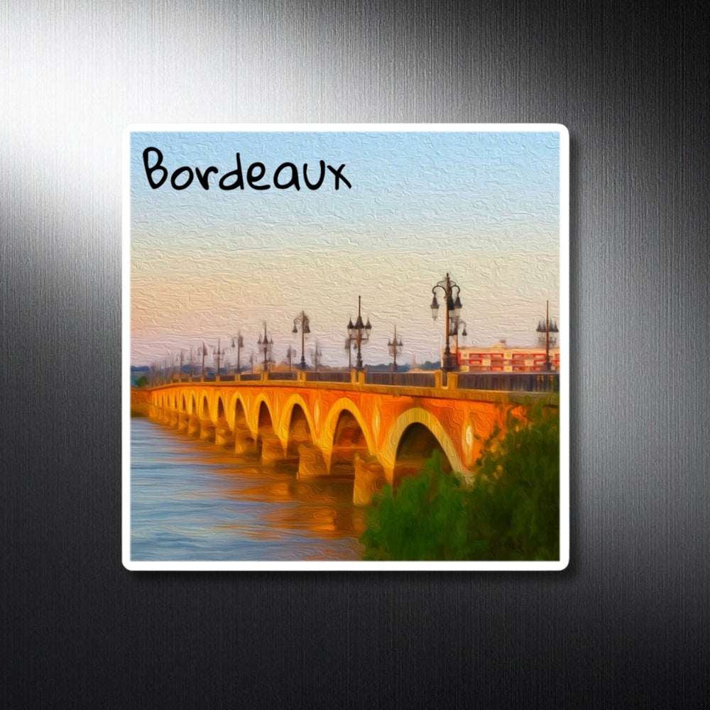 Bordeaux, France | Pont de Pierre at Dusk | Original Series Decorative Magnet