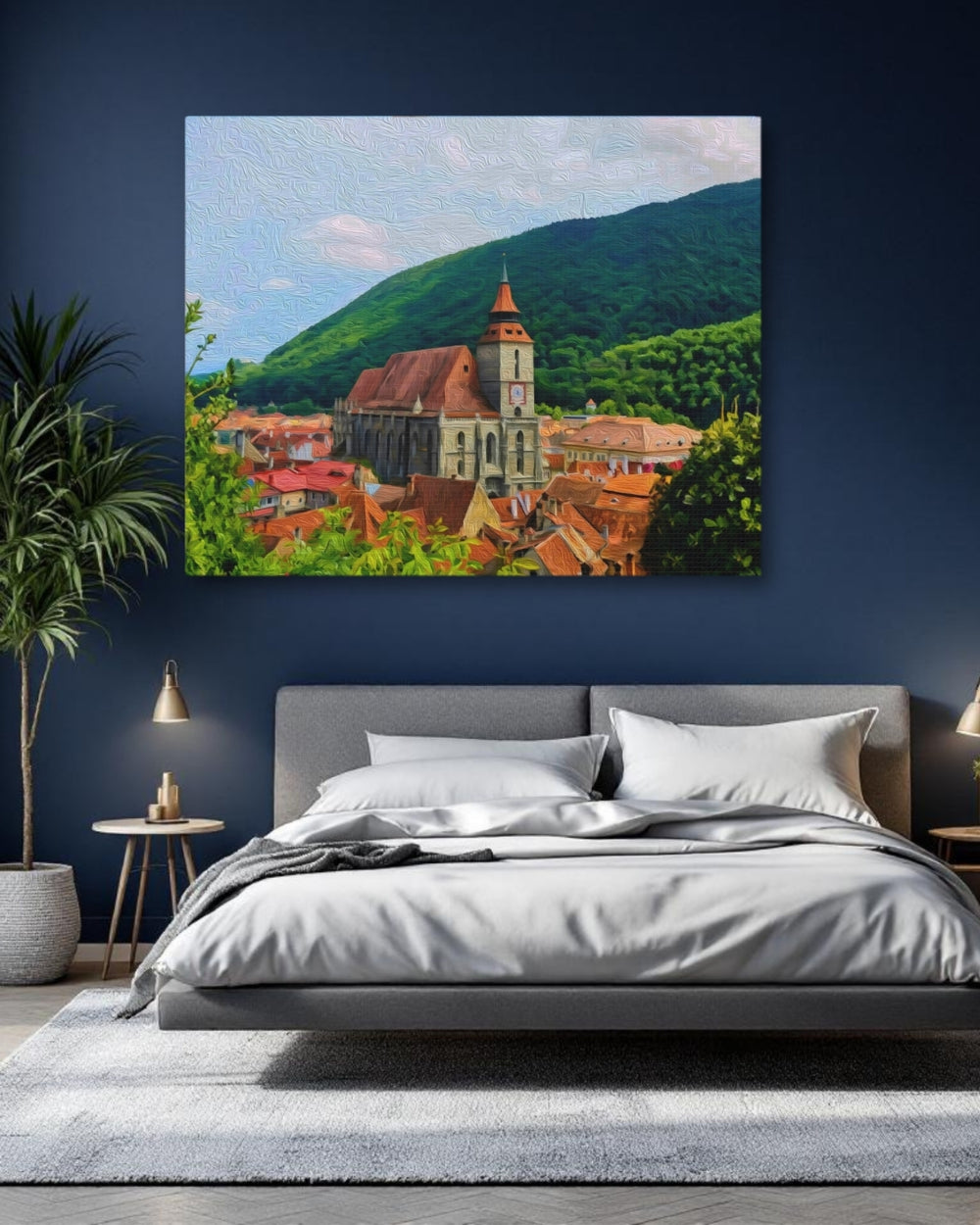 Brasov, Romania | Black Church Medieval Skyline | Original Series Gallery Canvas detail