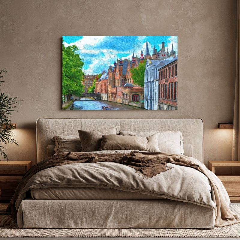 Groenerei Canal And Spires — Bruges, Belgium, view 6
