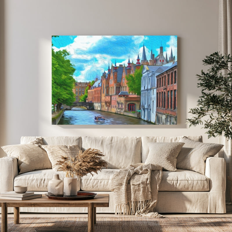 Groenerei Canal And Spires — Bruges, Belgium, view 1