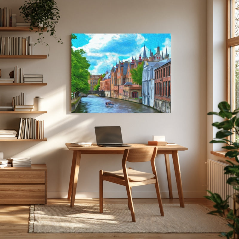 Groenerei Canal And Spires — Bruges, Belgium, view 4