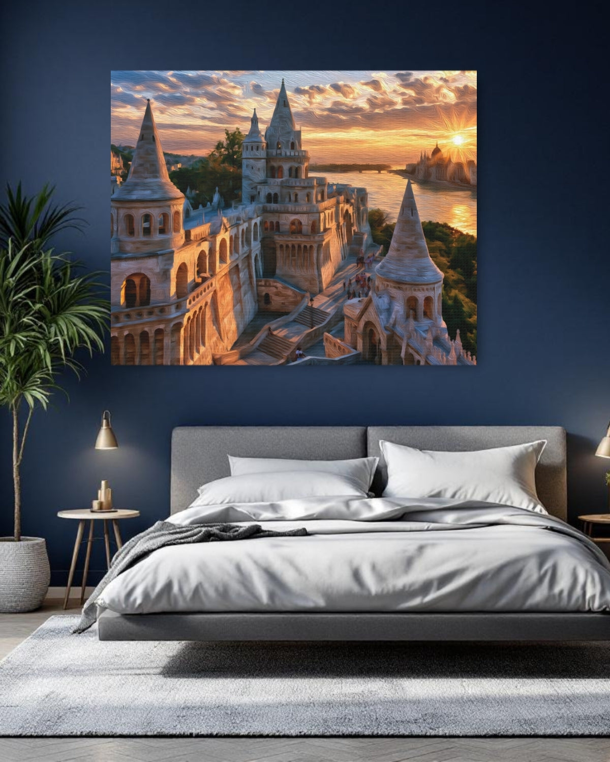 Budapest, Hungary | Fishermans Bastion Budapest Sunset | Original Series Gallery Canvas detail