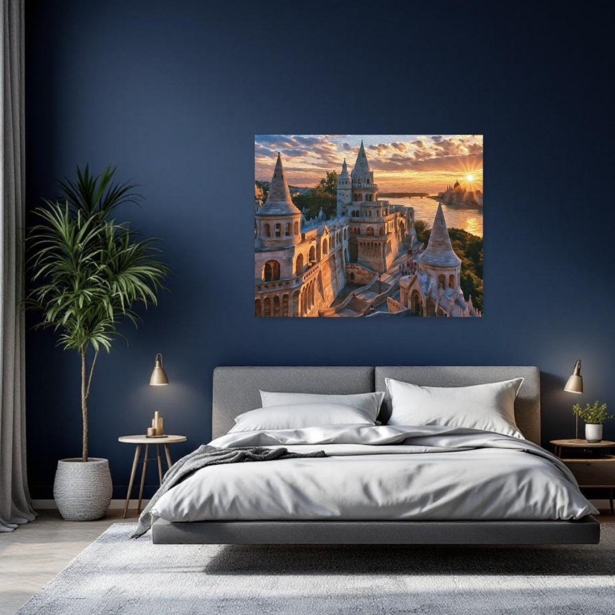 Budapest, Hungary | Fishermans Bastion Budapest Sunset | Original Series Gallery Canvas detail