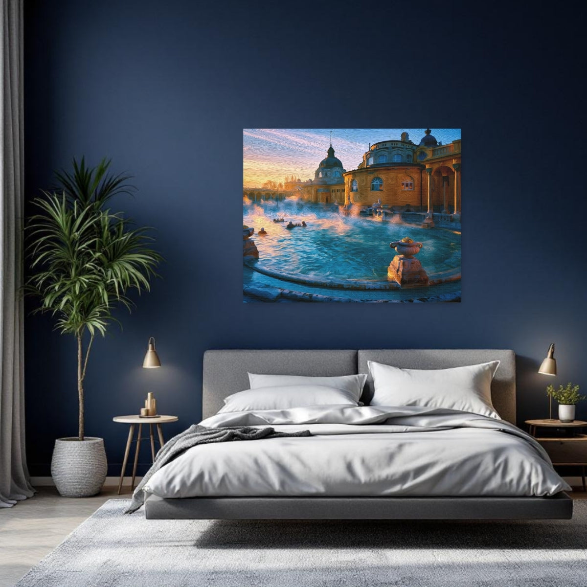 Budapest, Hungary | Szechenyi Thermal Bath Outdoor Pool | Original Series Gallery Canvas detail