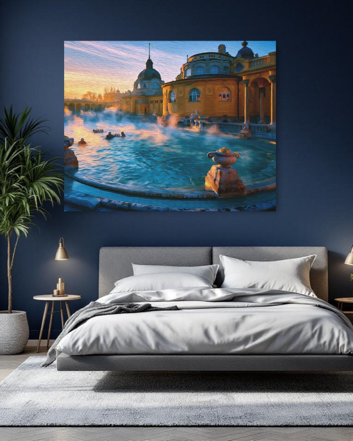 Budapest, Hungary | Szechenyi Thermal Bath Outdoor Pool | Original Series Gallery Canvas detail
