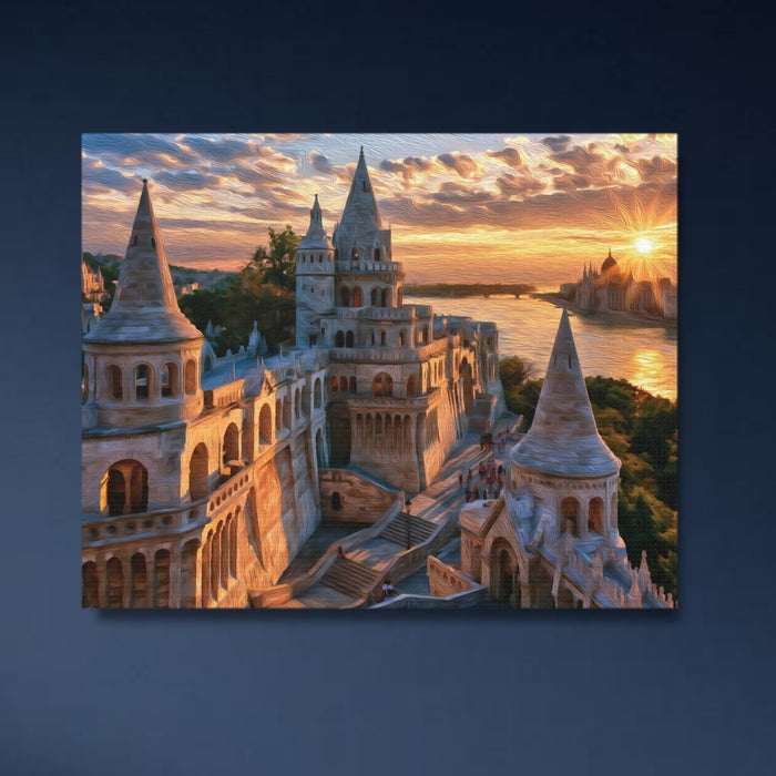 Budapest, Hungary | Fishermans Bastion Budapest Sunset | Original Series Gallery Canvas