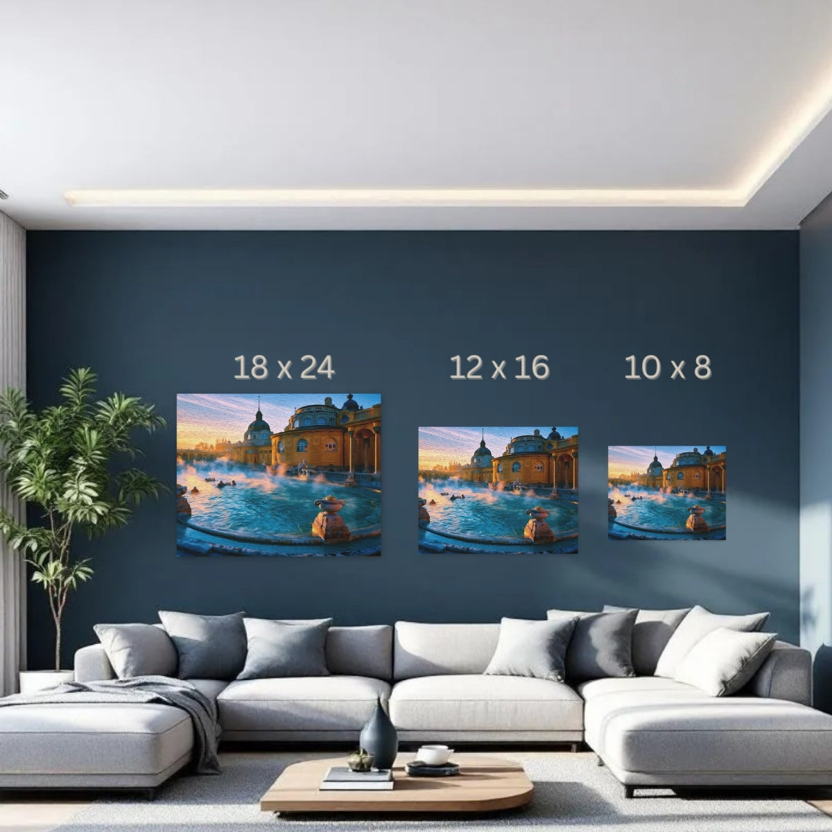 Budapest, Hungary | Szechenyi Thermal Bath Outdoor Pool | Original Series Gallery Canvas detail