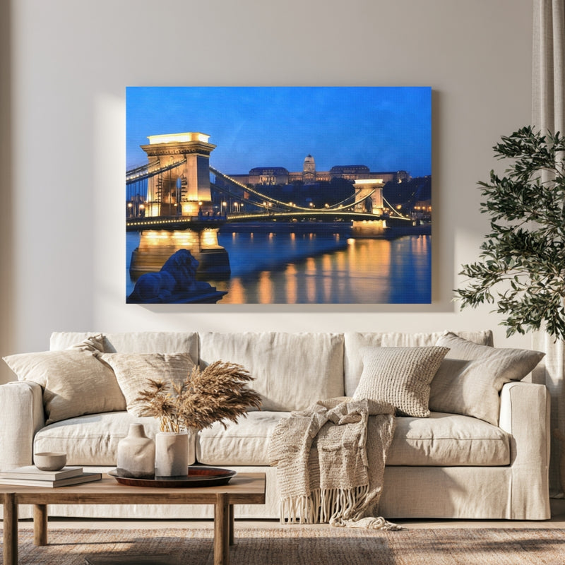 Széchenyi Chain Bridge Budapest in a room — Budapest, Hungary