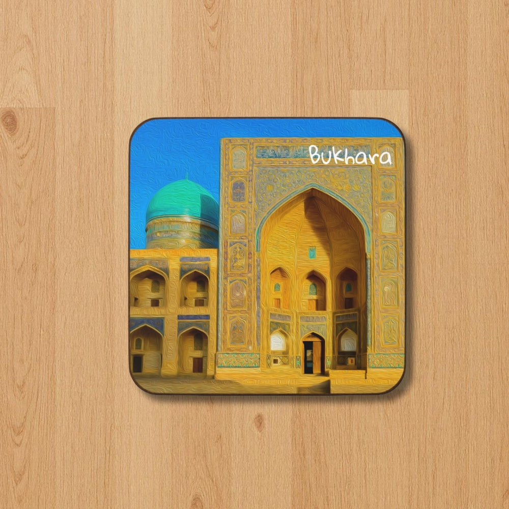 Bukhara, Uzbekistan | Ancient Silk Road Madrassa | Original Series Hardboard Coaster