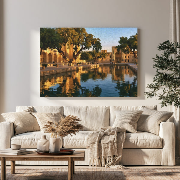 Bukhara, Uzbekistan | Lyabi-Hauz Pool | Original Series Gallery Canvas