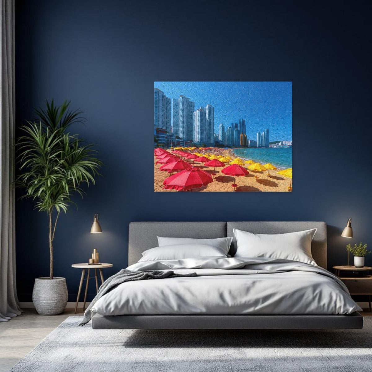 Haeundae Beach Skyline Umbrellas — Busan, South Korea, study 2