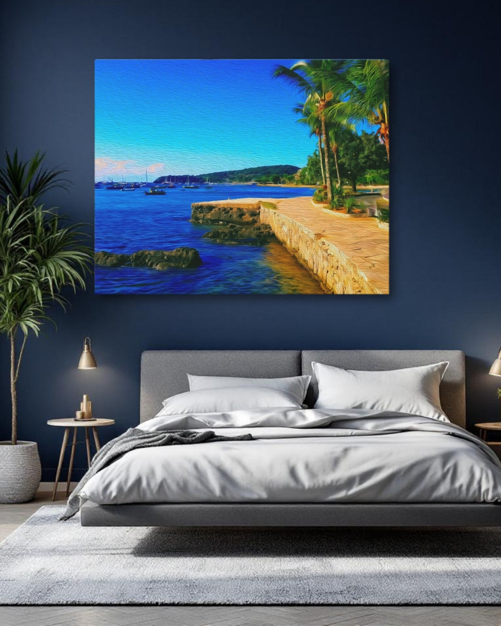 Buzios, Brazil | Coastal Promenade and Harbor | Original Series Gallery Canvas detail