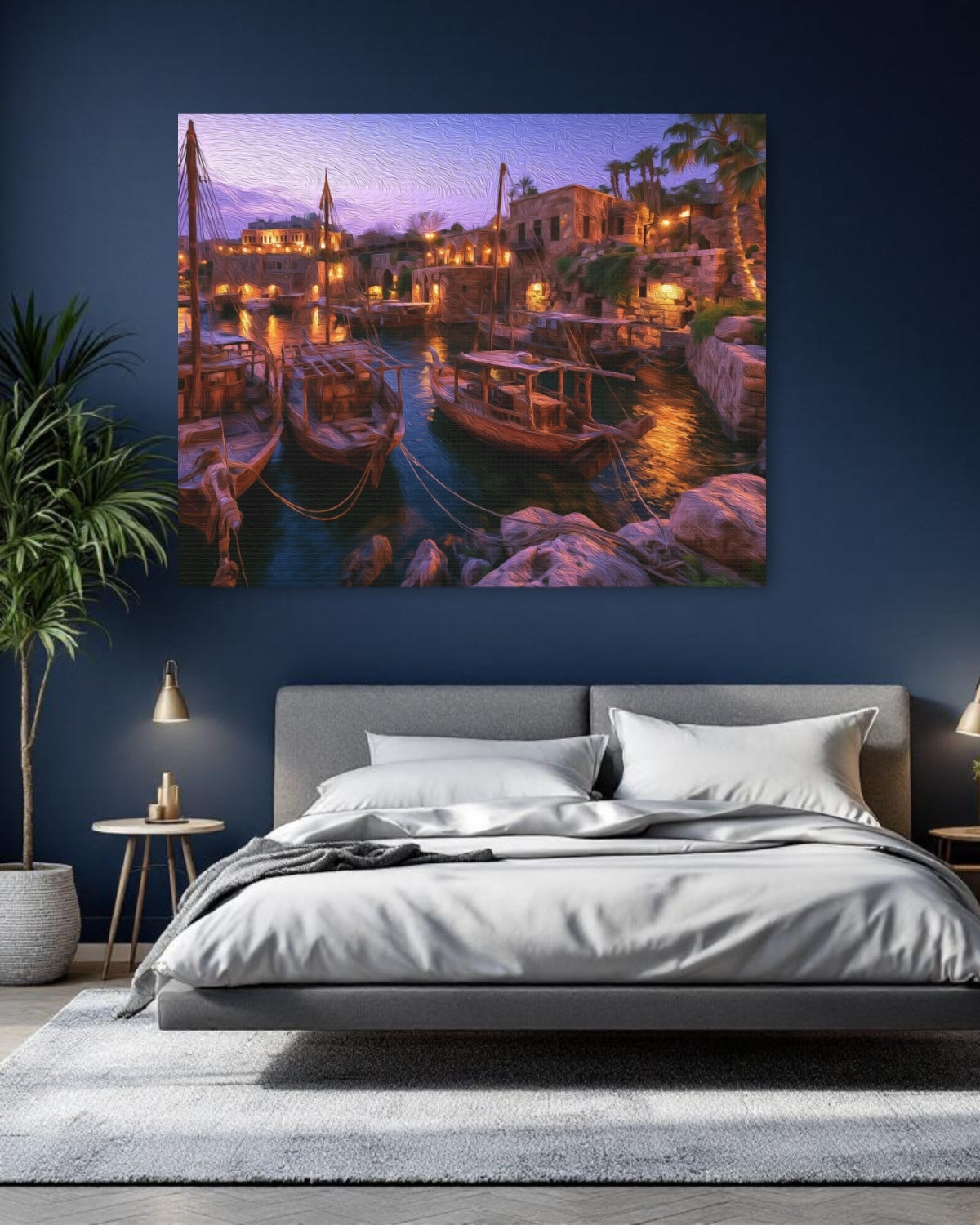Byblos, Lebanon | Byblos Ancient Harbor at Dusk | Original Series Gallery Canvas detail