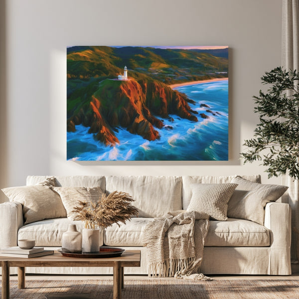 Byron Bay, Australia | Cape Byron Lighthouse Cliffs | Original Series Gallery Canvas