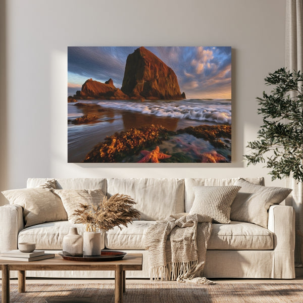 Cannon Beach, Oregon | Haystack Rock at Sunset | Original Series Gallery Canvas