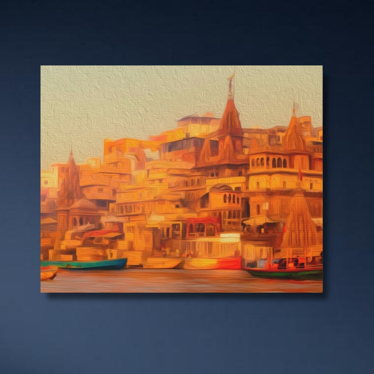 Varanasi, India | Ganges River Ghats | Original Series Gallery Canvas close-up detail