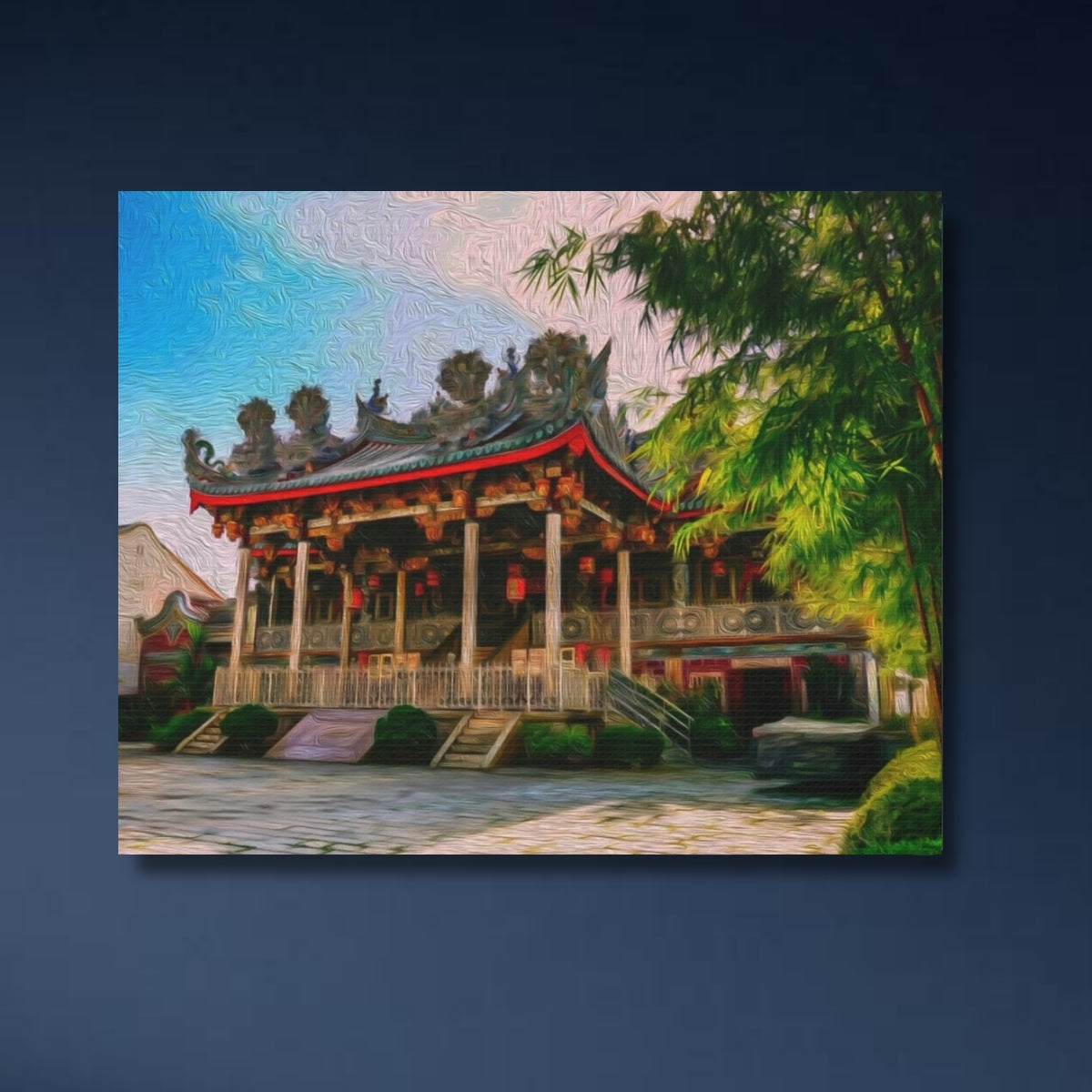 George Town, Malaysia | Traditional Chinese Temple Courtyard | Original Series Gallery Canvas close-up detail