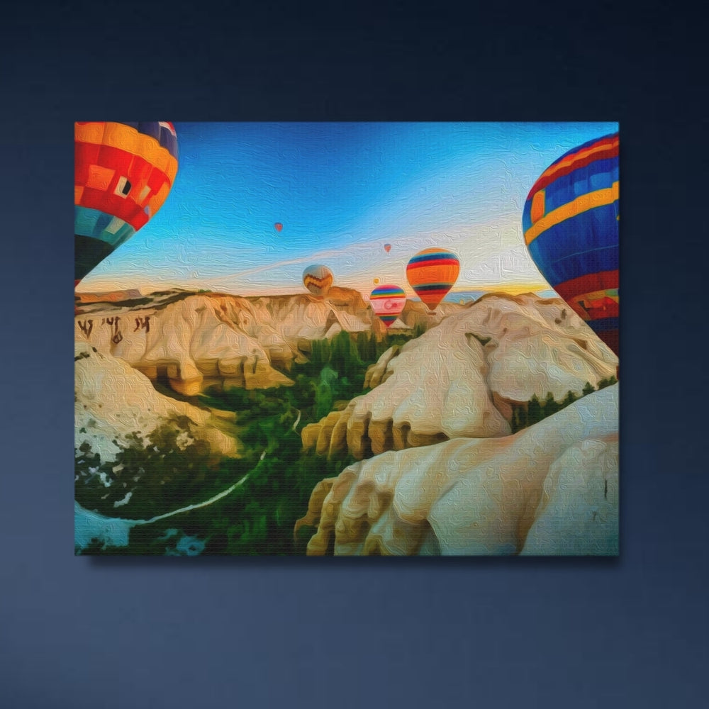 Cappadocia, Turkey | Hot Air Balloons Over Valleys | Original Series Gallery Canvas detail