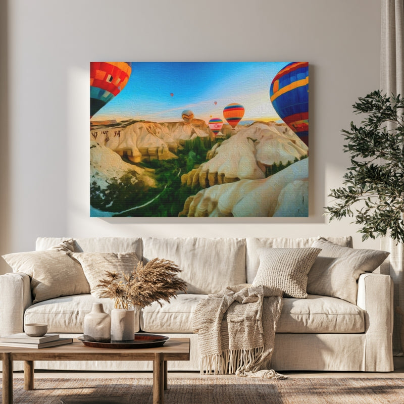 Hot Air Balloons Over Valleys — Cappadocia, Turkey, view 1