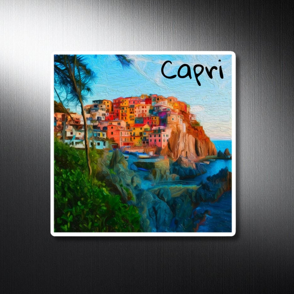 Capri, Italy | Clifftop Village by Sea | Original Series Decorative Magnet